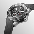 Longines Longines HydroConquest L3.883.4.76.9 механические мужские часы часы, крупный план серый циферблат